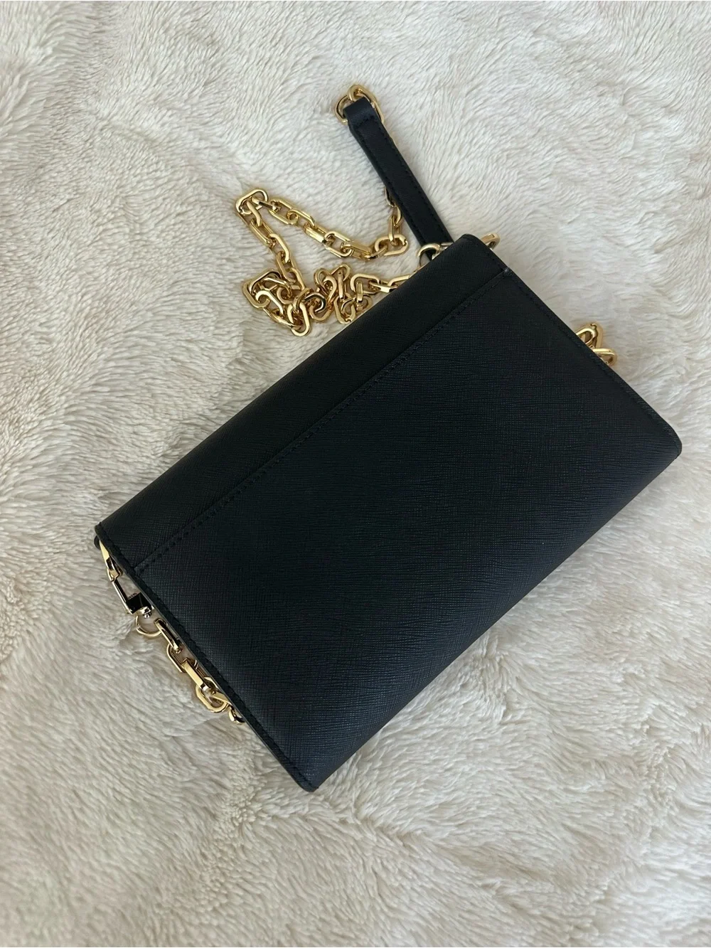 Tory Burch Black Leather Convertible Chain crossbody Bag